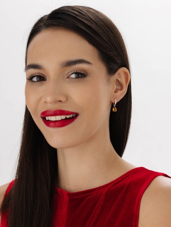 Серьги из серебра с цитринами