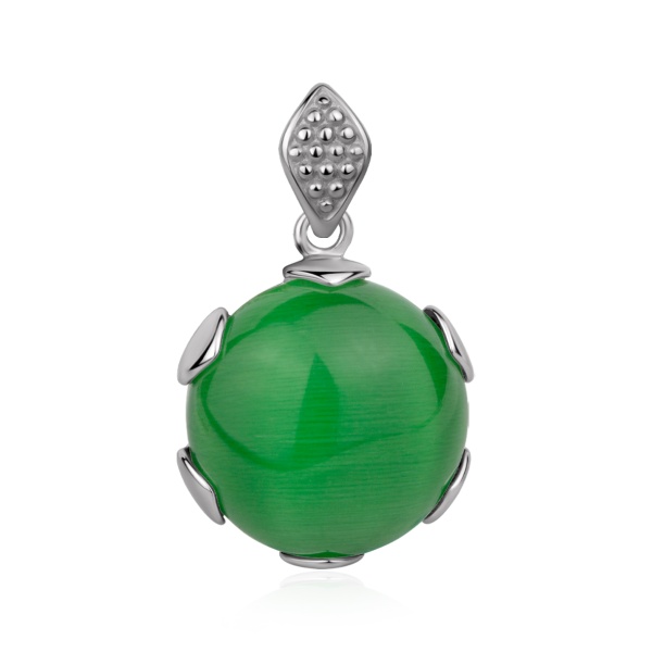 Купить подвески из серебра с кошачим глазом