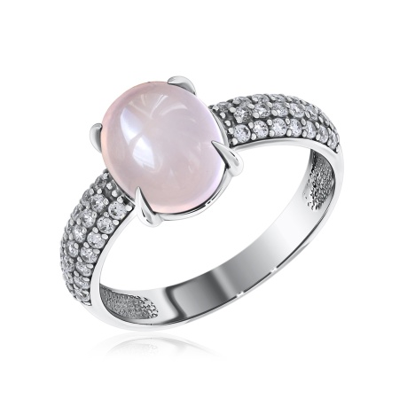 Купить кольцо из серебра с кварцем и фианитами в интернет-магазине KRASNOE Купить кольцо из серебра с кварцем и фианитами в интернет-магазине KRASNOE