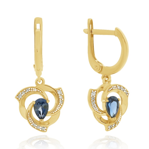 Серьги из серебра с топазом со скидкой