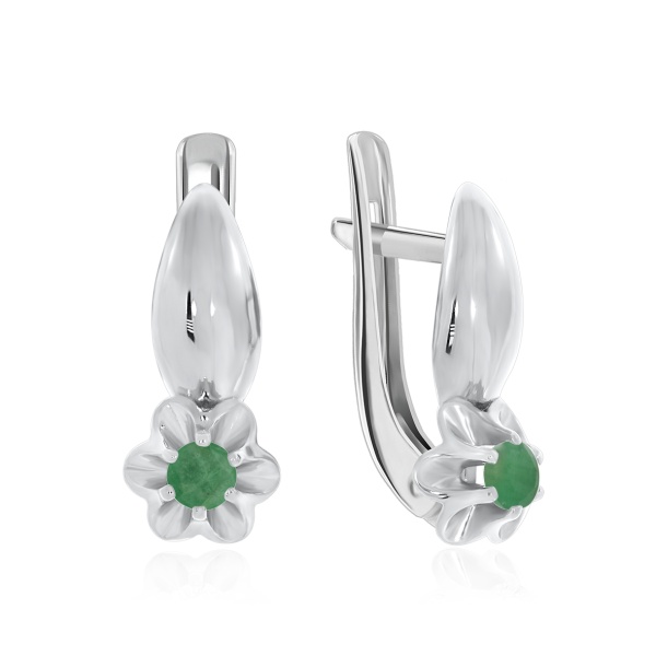 Серьги из серебра с бериллом 2340190432 от KRASNOE, металл Серебро, вставка Берилл