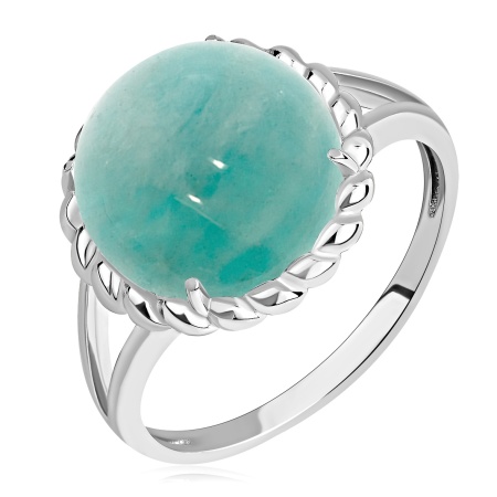 Купить кольцо из серебра с амазонитом в интернет-магазине KRASNOE