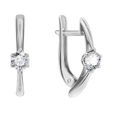 Серьги из серебра с фианитами 2340200022 от KRASNOE, металл Серебро, вставка Фианит