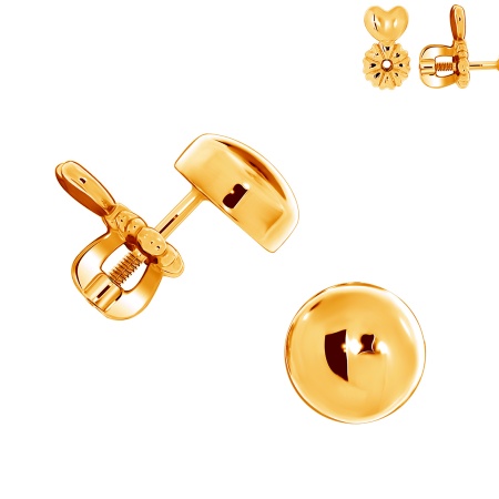 Пусеты из серебра без вставок 2320400650 от KRASNOE, металл Серебро, вставка Без вставок