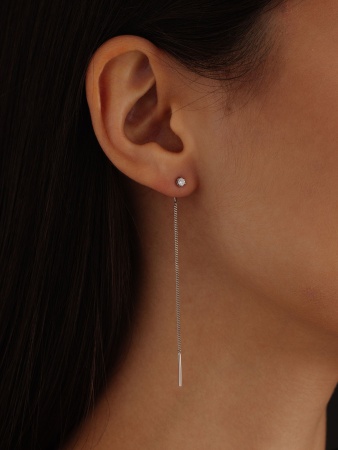 Серьги из серебра с фианитами