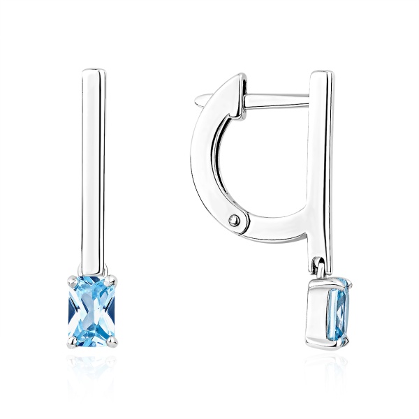 Серьги из серебра с фианитом