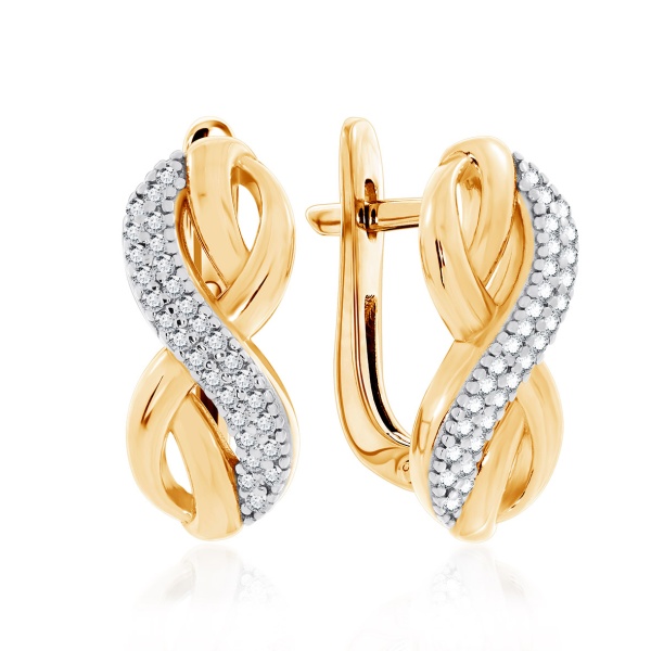 Серьги из серебра с фианитами со скидкой