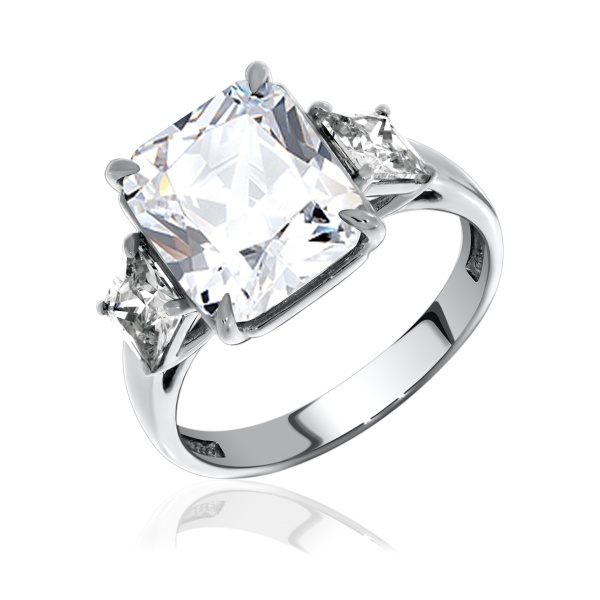 Купить кольцо из серебра с фианитами в интернет-магазине KRASNOE