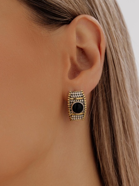 Серьги из серебра с агатами