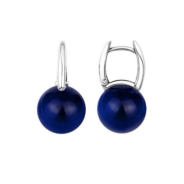 Серьги из серебра с синими кристаллами 2340294318-80 от KRASNOE, металл Серебро, вставка 