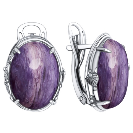 Серьги из серебра  2340465704 от KRASNOE, металл Серебро, вставка 