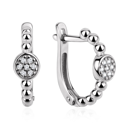 Серьги из серебра с фианитами