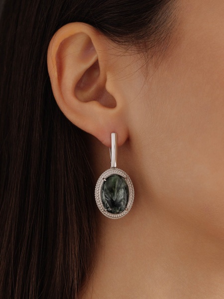 Серьги из серебра с серафинитами