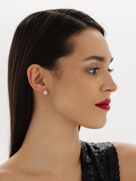 Пусеты из серебра с кварцем 2340101222-30 от KRASNOE, металл Серебро, вставка Кварц