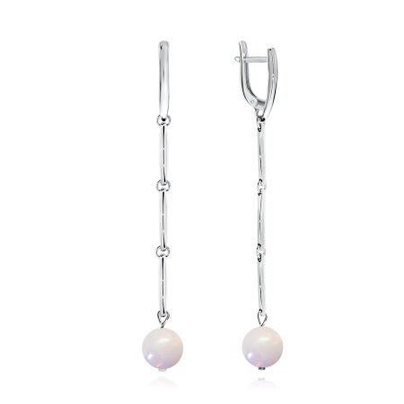 Серьги из серебра с опалами 2340340748 от KRASNOE, металл Серебро, вставка Опал Натур.