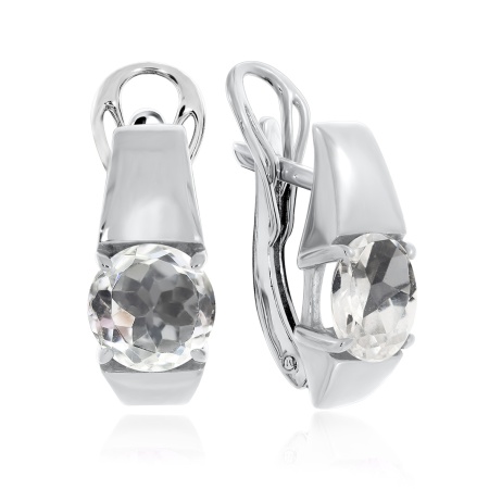 Серьги из серебра с хрусталём 2340521118 от KRASNOE, металл Серебро, вставка Горный хрусталь