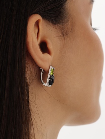 Серьги из серебра с агатами, ситаллами и фианитами 2340391177-20 от KRASNOE, металл Серебро, вставка Агат