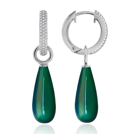 Серьги из серебра с агатами и фианитами 2340391347л-60 от KRASNOE, металл Серебро, вставка Агат Серьги из серебра с агатами и фианитами 2340391347л-60 от KRASNOE, металл Серебро, вставка Агат