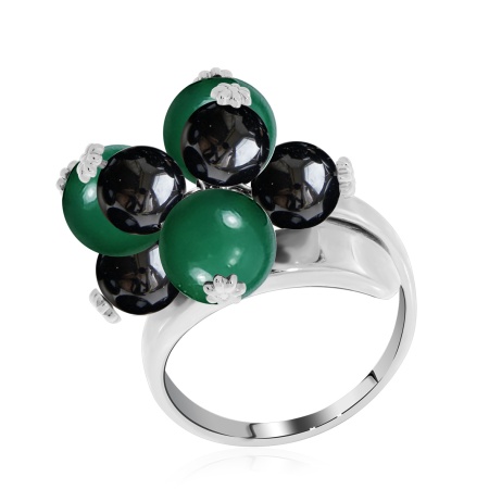 Купить кольцо из серебра с агатами в интернет-магазине KRASNOE