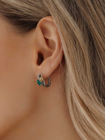 Серьги из серебра с агатами