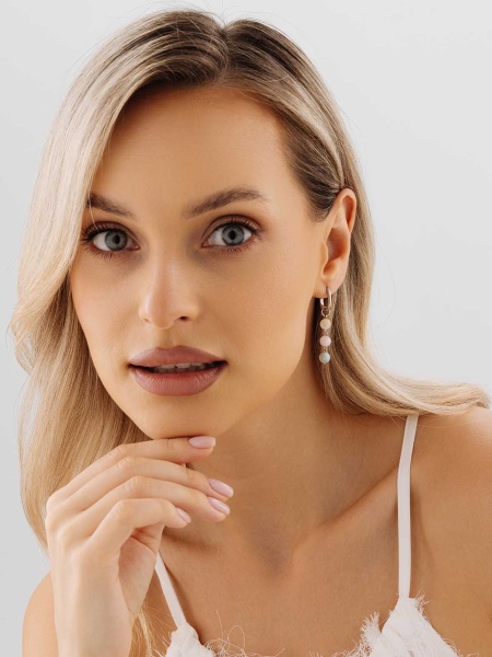 Серьги из серебра с агатом в ювелирном интернет-магазине