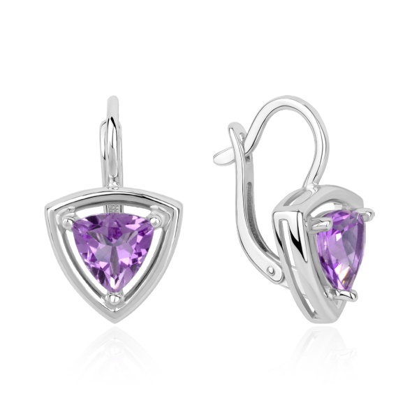 Серьги из серебра с аметистами