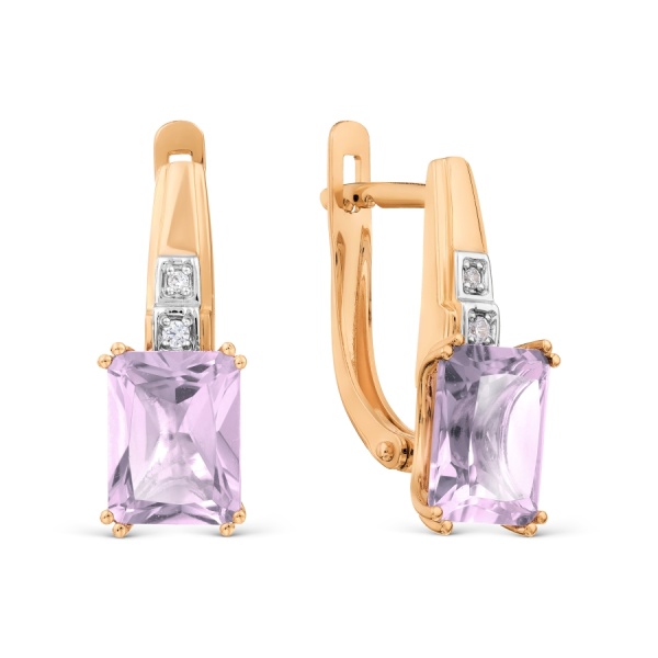 Серьги из золота Т14302Б111 от KRASNOE, металл Золото, вставка Топаз