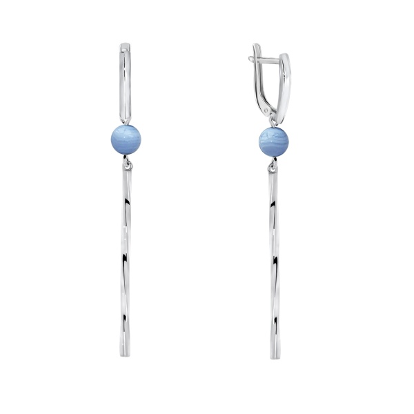 Серьги из серебра с агатами 2340390825-70 от KRASNOE, металл Серебро, вставка Агат