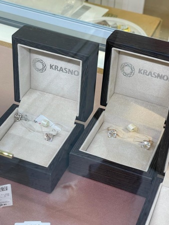 Серьги из серебра  Б26125_серьги_6 от KRASNOE, металл Серебро, вставка Фианит