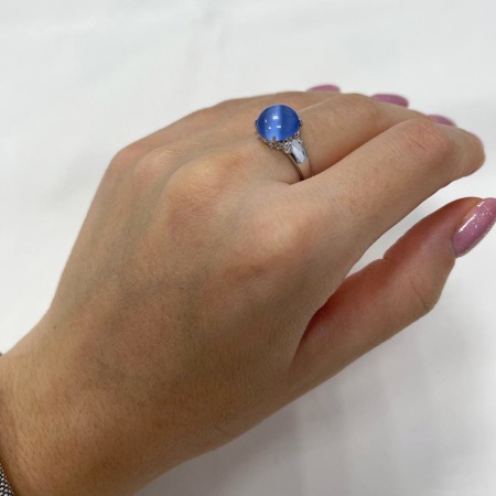 Купить кольцо из серебра с кошачим глазом в интернет-магазине KRASNOE