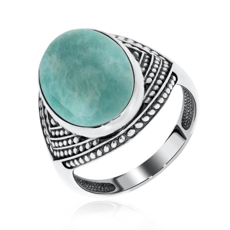 Купить кольцо из серебра с амазонитом в интернет-магазине KRASNOE