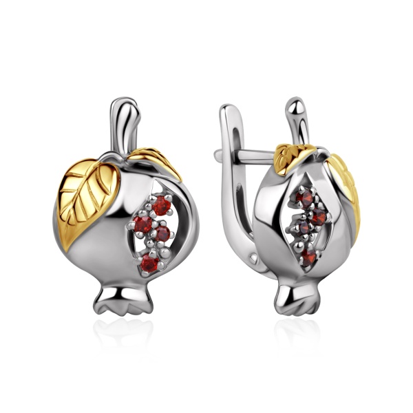 Серьги из серебра с фианитами