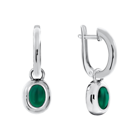 Серьги из серебра с агатами