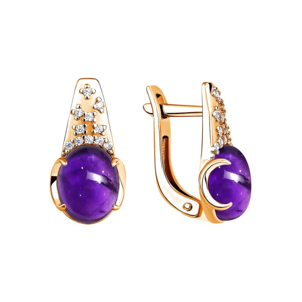 Серьги из серебра с аметист со скидкой