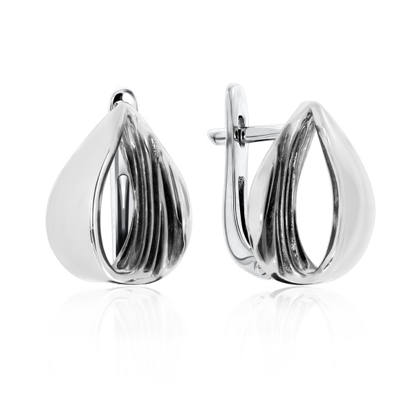 Серьги из серебра без вставок со скидкой