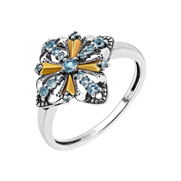 Купить кольцо из серебра с топазом в интернет-магазине KRASNOE