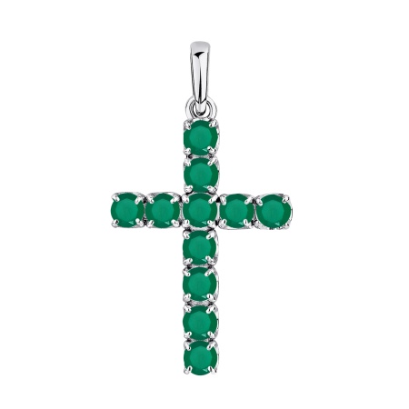 Подвеска из серебра с агатами