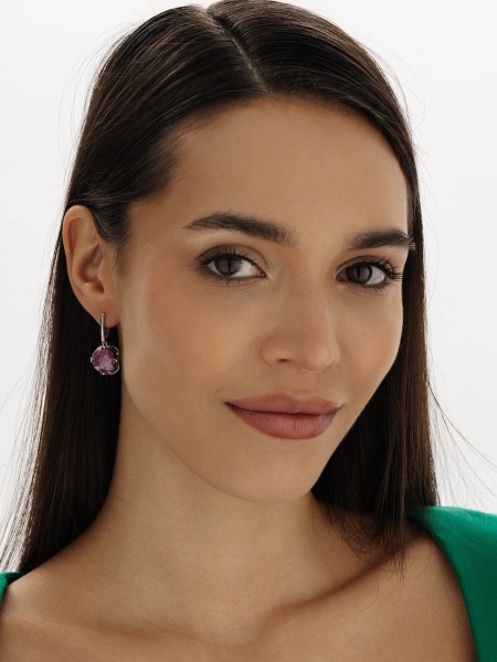 Серьги из серебра с фианитами