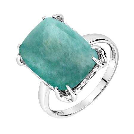 Купить кольцо из серебра с амазонитом в интернет-магазине KRASNOE