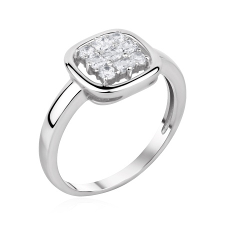 Купить кольцо из серебра с фианитами в интернет-магазине KRASNOE