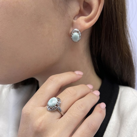 Купить кольцо из серебра с ларимаром в интернет-магазине KRASNOE