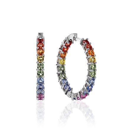 Серьги из золота с мультисапфирами iridescent glow 2740032687-99 от KRASNOE, металл Золото, вставка Сапфир