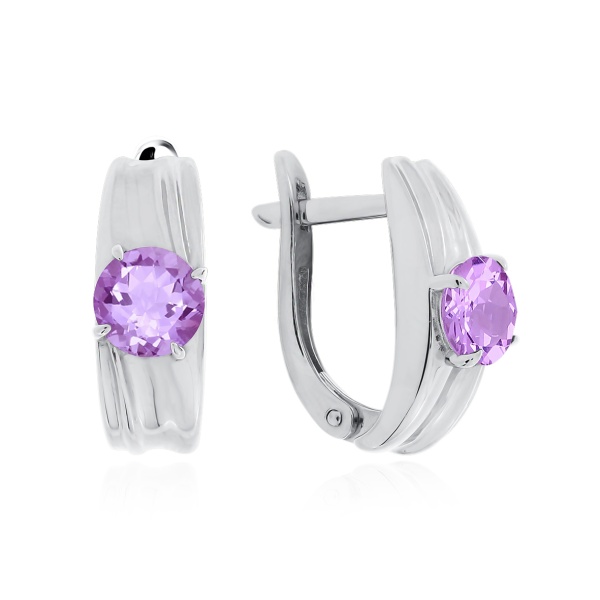 Серьги из серебра с аметист