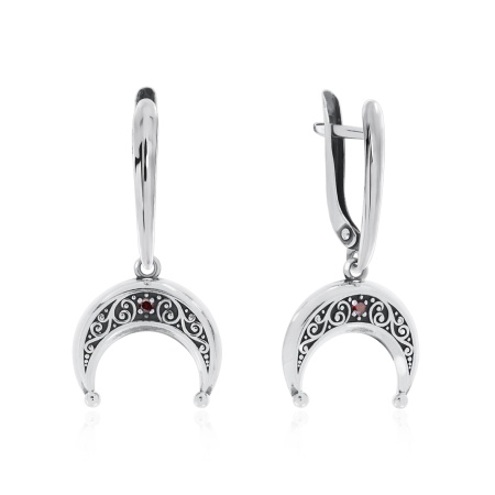 Серьги из серебра с фианитом