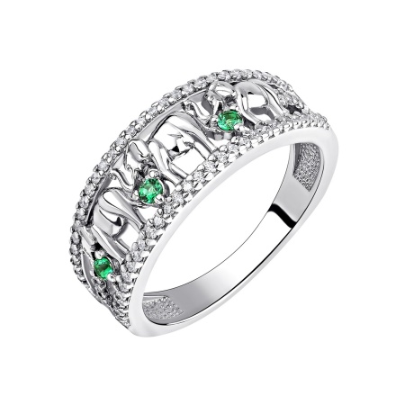Купить кольцо из серебра с ситаллами и фианитами в интернет-магазине KRASNOE