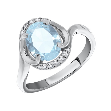 Купить кольцо из серебра с кварцем и фианитами в интернет-магазине KRASNOE