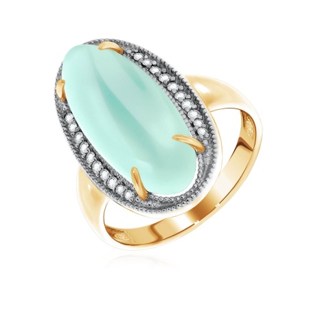 Купить кольцо из серебра с агатом и фианитами в интернет-магазине KRASNOE