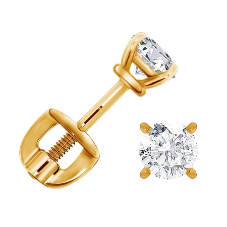 Пусеты из серебра с фианитами