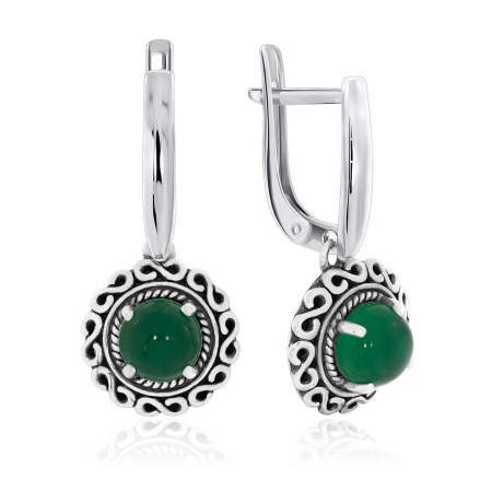 Серьги из серебра с агатом
