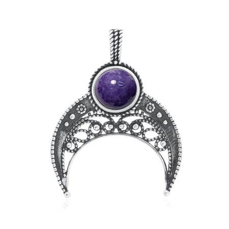 Купить подвеска из серебра с чароитом